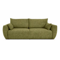 SOFA Mit Schlaffunktion Und Bettkasten, Chenille-Stoff Flow, Olive, Zephira - Olivgrün, Holz (238/87/140cm) - Kaiser Möbel