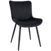 STUHL Samt schwarz - Schwarz, Textil/Metall (50/81/61cm) - CLP