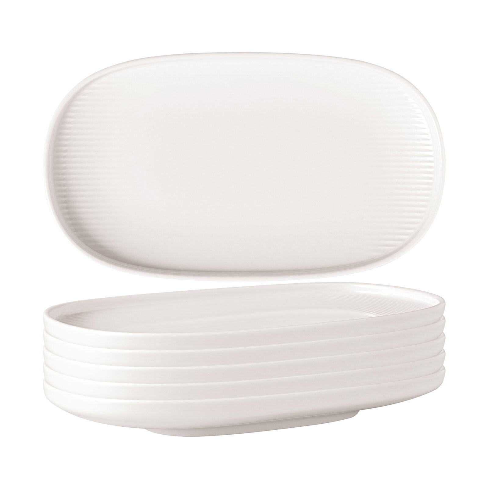 UNIVERSALPLATTEN Afina weiß 23 x 13 cm 6er Set - Weiß, Keramik (13.2/2.7/23.1cm) - Villeroy & Boch