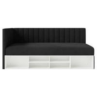 JUGENDBETT Ventrio Schwarz Easy-Clean-Samtbezug 90x200 cm - Schwarz, Kunststoff/Textil (90/200cm) - Selsey