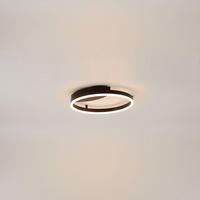 LED-WAND-/DECKENLAMPE Ring Schwarz Ø 40cm - Schwarz, Metall (40/40/5.5cm) - s.luce