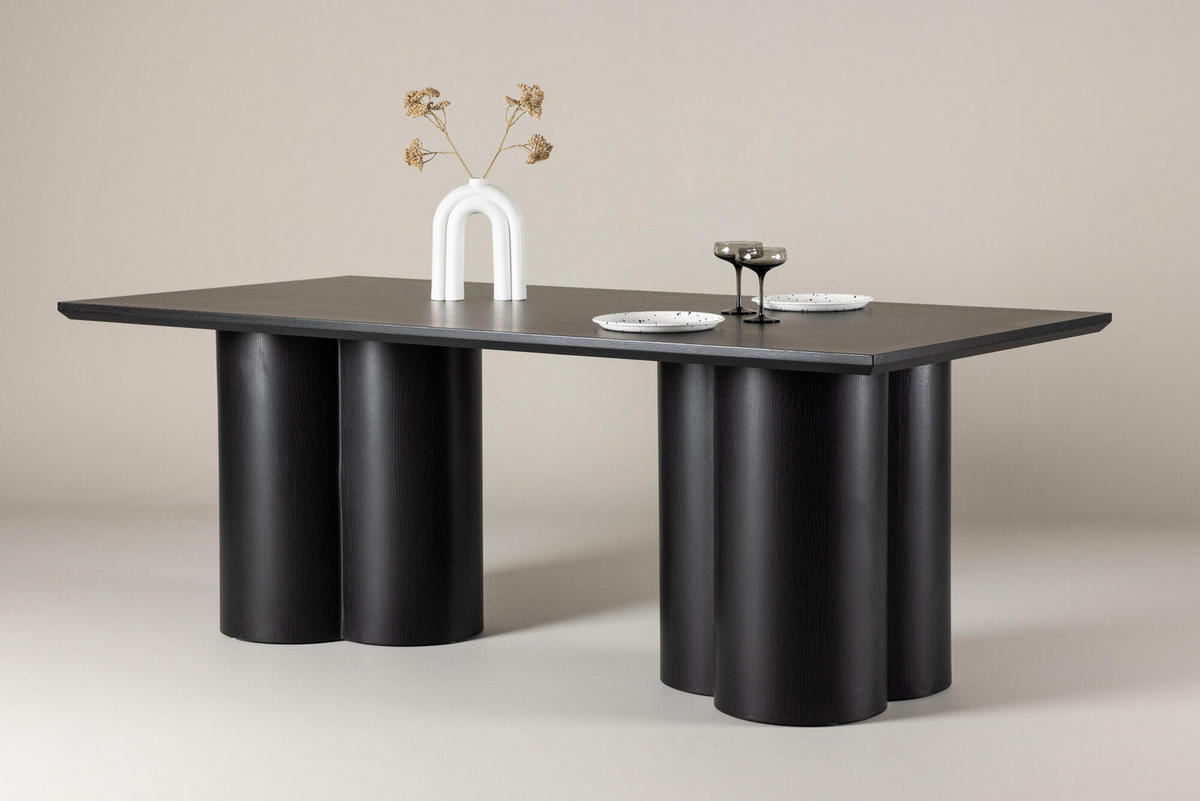 ESSTISCH OLIVIA Schwarz 100x210x77 cm - Schwarz, Holzwerkstoff (210/100/77cm) - FURNLUX
