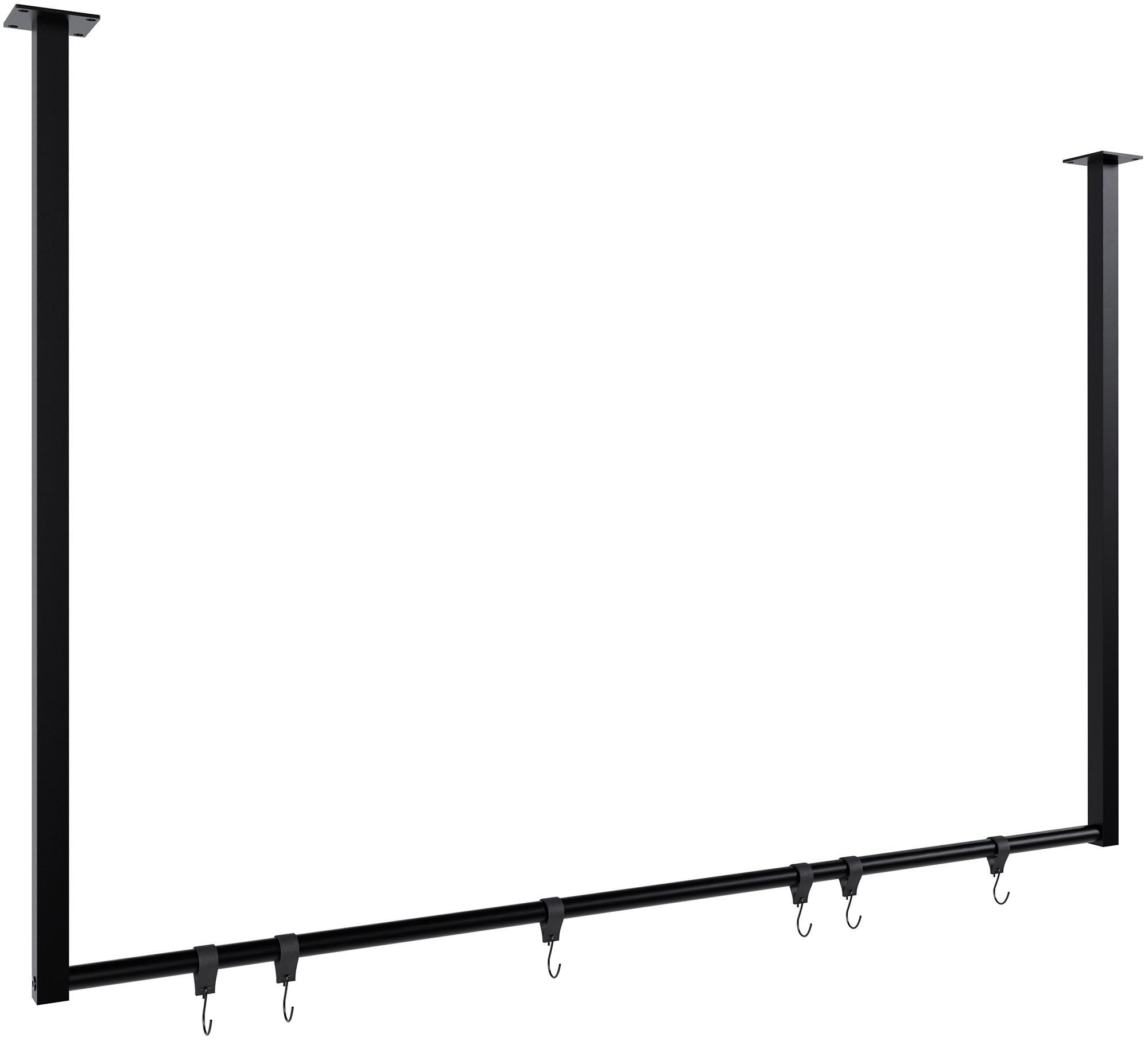 KLEIDERSTÄNDER 150x38x120-schwarz-Metall - Schwarz, Metall (120/80/7cm) - CLP