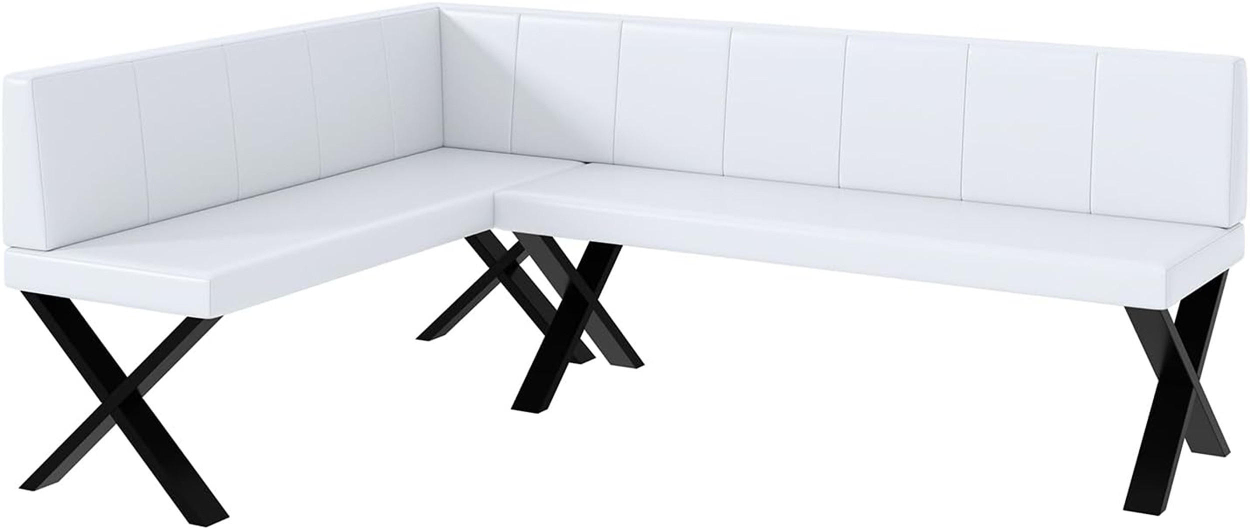 Meblini Eckbank Weiß 196x142 cm