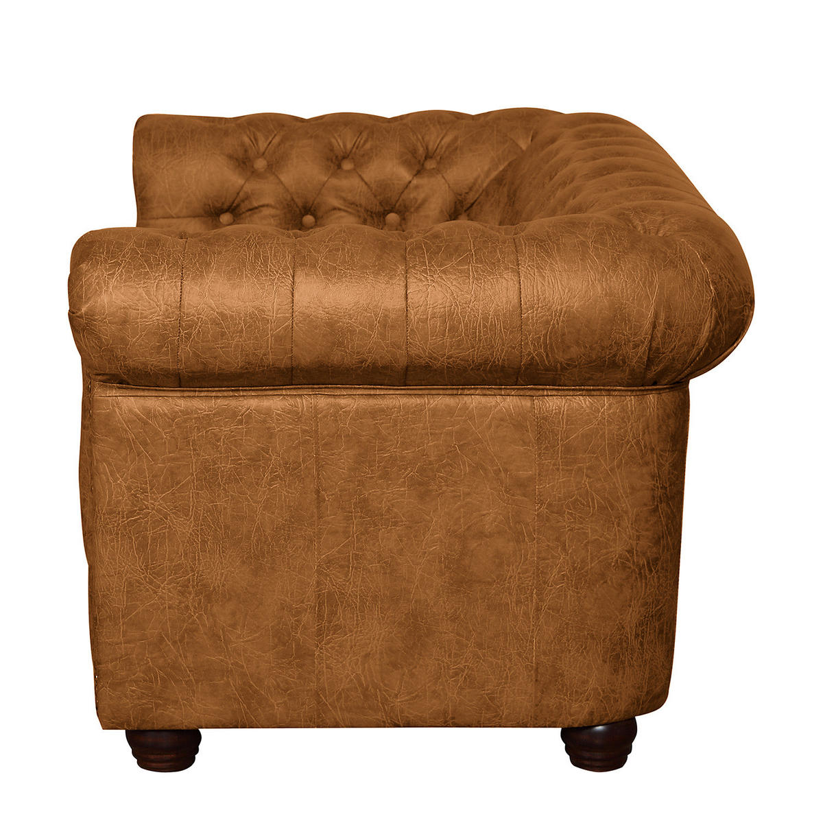 2-SITZER SOFA - Cognac/Dunkelbraun, Kunststoff (148/72/86cm) - home24