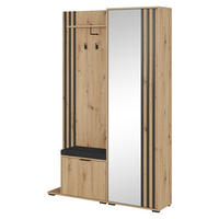 GARDEROBENSCHRANK NELIANA 131/192/40 cm Modern Garderobe-Set Eiche Artisan - Eiche Artisan, Holzwerkstoff (131/192/40cm) - MASSENO