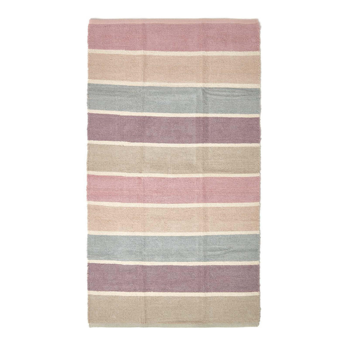 HANDWEBTEPPICH Chenille gestreift 90/150 cm - Multicolor, Textil (90/150cm) - Homescapes