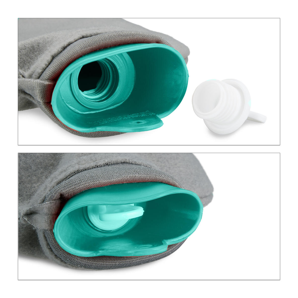 WÄRMFLASCHE - Türkis, Kunststoff/Textil (19.5/36/5cm) - Relaxdays