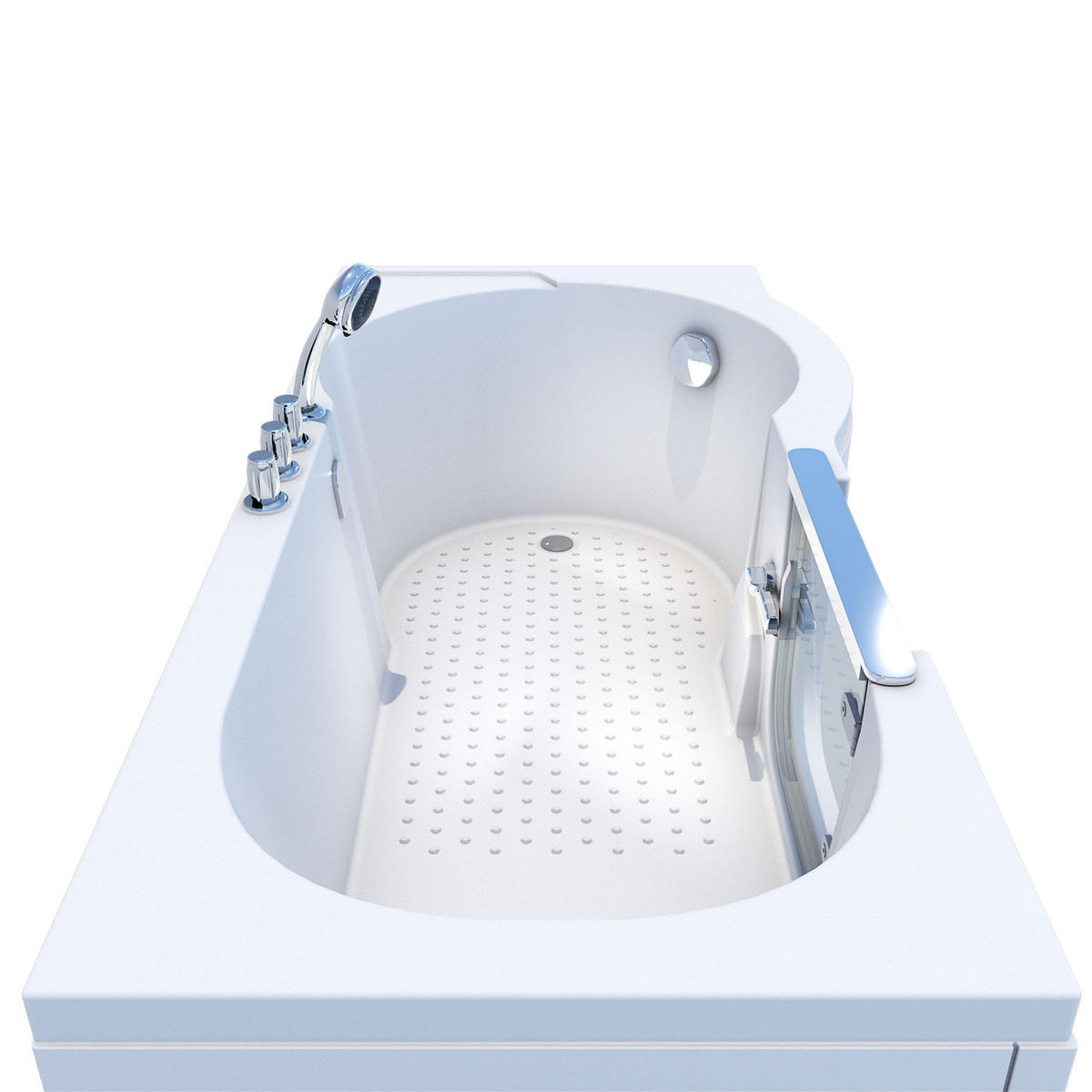 SENIORENBADEWANNE mit Tür S12-TH-L 170x85cm - Weiß, Glas/Kunststoff (85/60/170cm) - AcquaVapore by Sandra Jentho