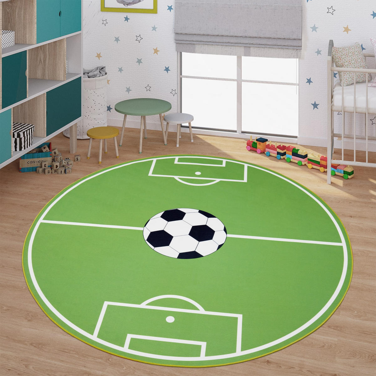 KINDERTEPPICH Grün Ø 200 cm - Hellgrün, Kunststoff (200/200cm) - TT Home