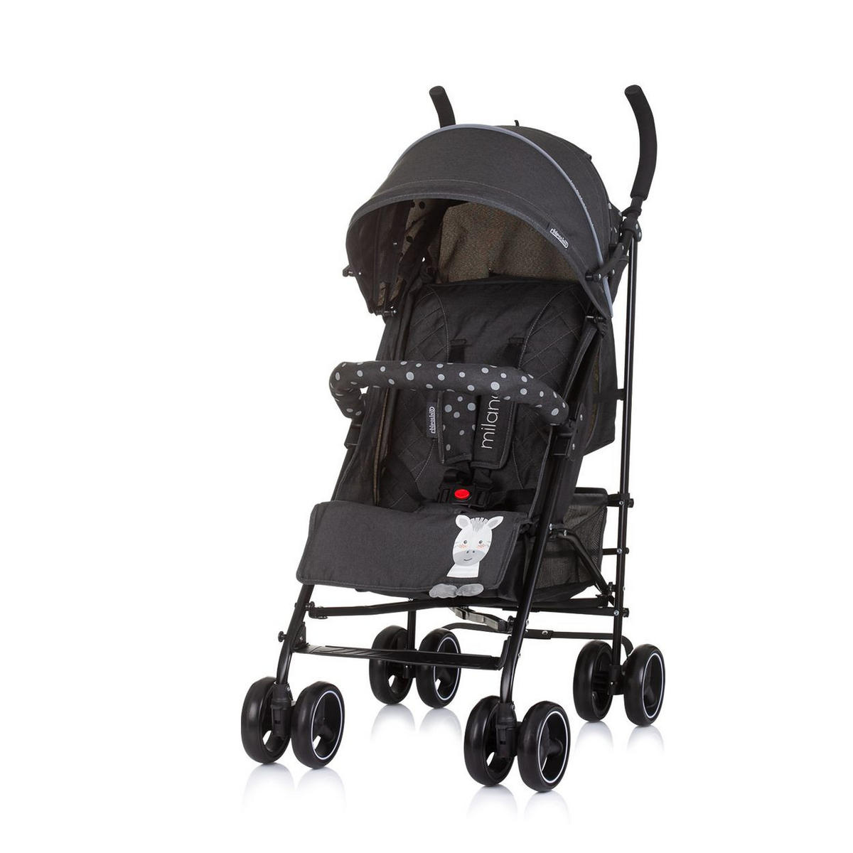 BUGGY Milano schwarz Buggy bis 22 kg, Rückenlehne verstellbar, faltbar - Schwarz, Metall (60/49/105cm) - Chipolino