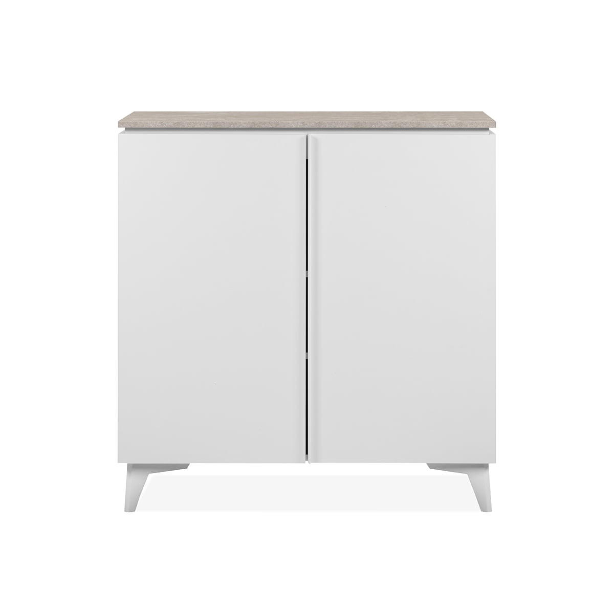 SIDEBOARD 2 Türen L88 cm - BERTRIX - Weiß, Holzwerkstoff (88/92/40cm) - Finori GmbH