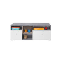 TV-LOWBOARD SIMON 09 120/45/45 Grau/Weiß/Sonoma Eiche - Weiß/Grau, Holzwerkstoff (120/45/45cm) - Deine Möbel 24