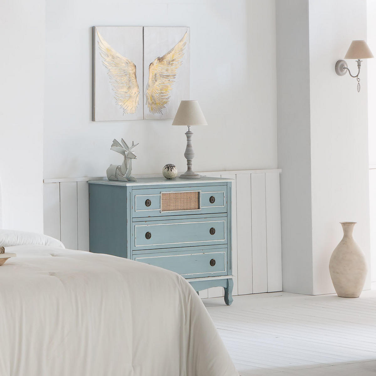 KOMMODE aus Holz 90x38x80 blauem - Blau, Holzwerkstoff (90/80/38cm) - Wanderlust