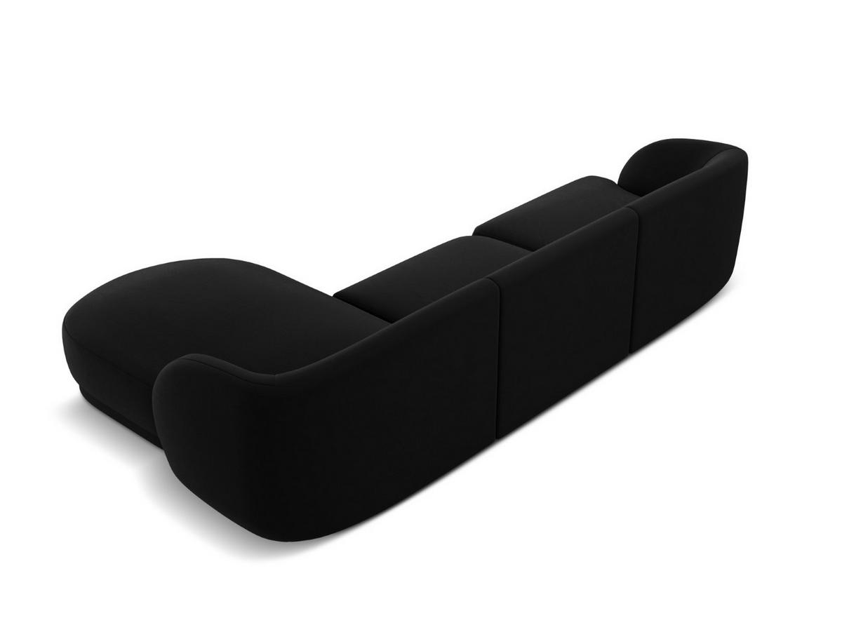 ECKSOFA rechts Miley aus Samt schwarz 4 Sitzplätze - Schwarz, Textil (156/255cm) - Micadoni