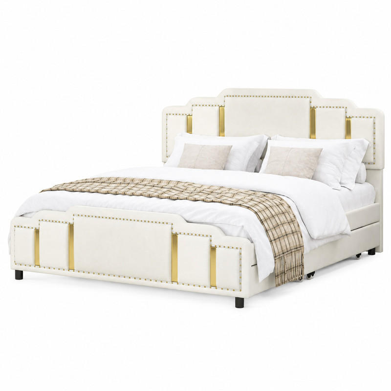 Beauniv Polsterbett Beige 140x200 cm