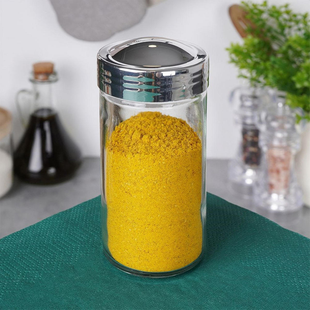 GEWÜRZDOSE Sieb 80 ml Silberfarben - Silberfarben, Glas (4/10/4cm) - Orion 