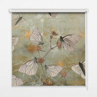 VNÚTORNÁ roleta - okenná roleta - roleta - 100x140 cm - Motýle na lúke - zelená, plast (100/140/0.5cm) - TULUP