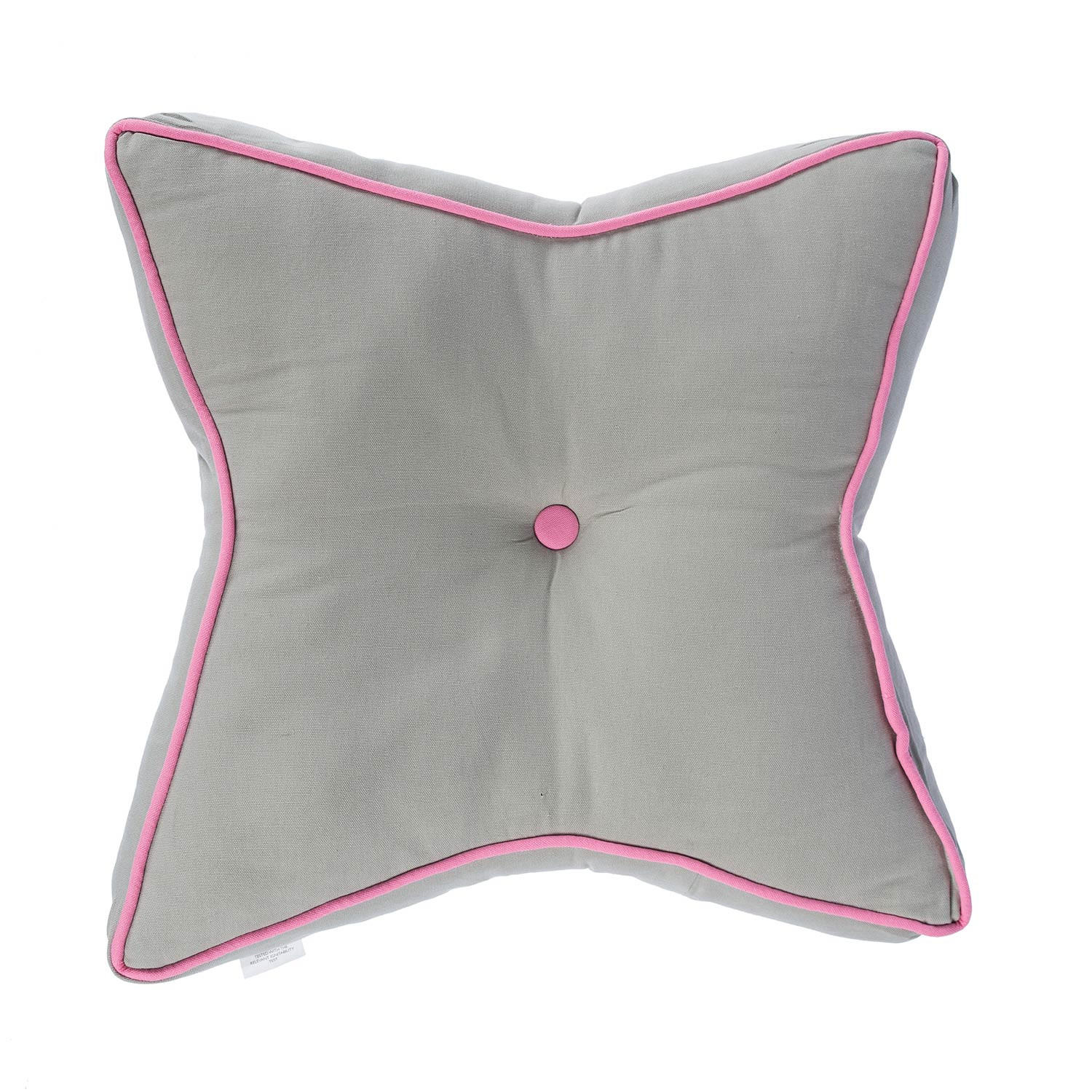 BODENKISSEN Stern, grau-rosa 70/48/7 cm - Rosa/Grau, Textil (70/48/7cm) - Homescapes