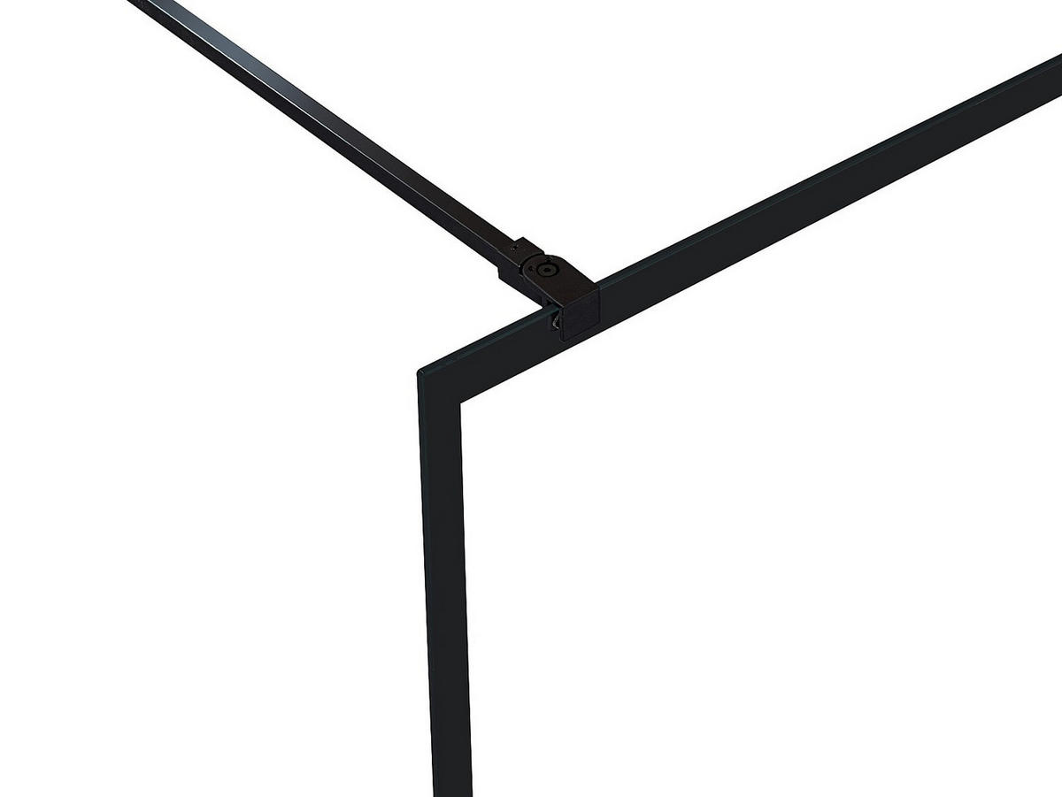 DUSCHWAND - 140cm x 0.6cm - Aluminium - schwarz - INAYA II - Schwarz, Metall (140/200cm) - Vente-Unique