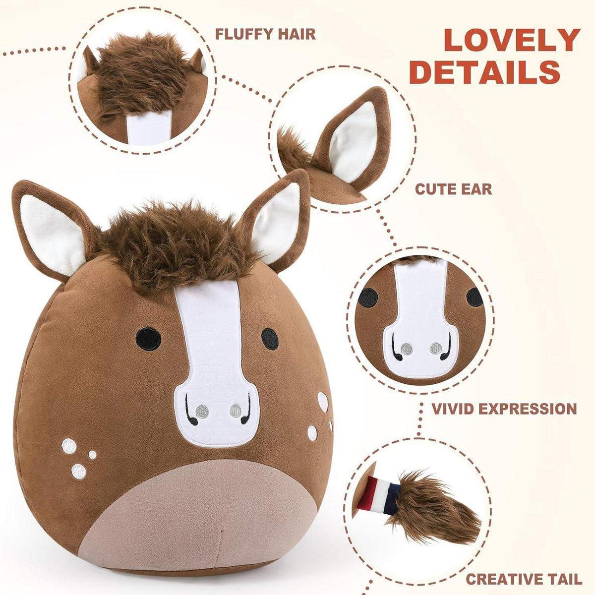PLÜSCHTIER Pferd Braun 30cm - Braun, Textil (30/30cm)