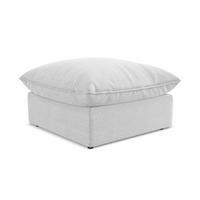 POUF Bouclé Stoff Grau - Silberfarben/Schwarz, Holzwerkstoff/Kunststoff (75/45/75cm) - Makamii