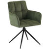 ARMLEHNENSTUHL Stoff Grün - Schwarz/Grün, Textil/Metall (59/87/59cm) - CLP