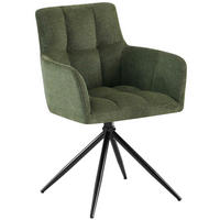 ARMLEHNENSTUHL Stoff Grün - Schwarz/Grün, Textil/Metall (59/87/59cm) - CLP