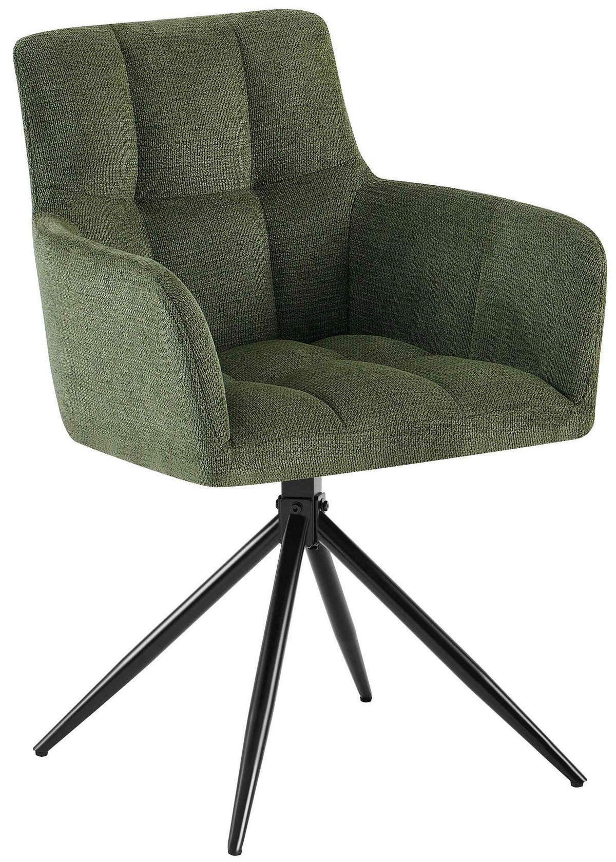 ARMLEHNENSTUHL Stoff Grün - Schwarz/Grün, Textil/Metall (59/87/59cm) - CLP