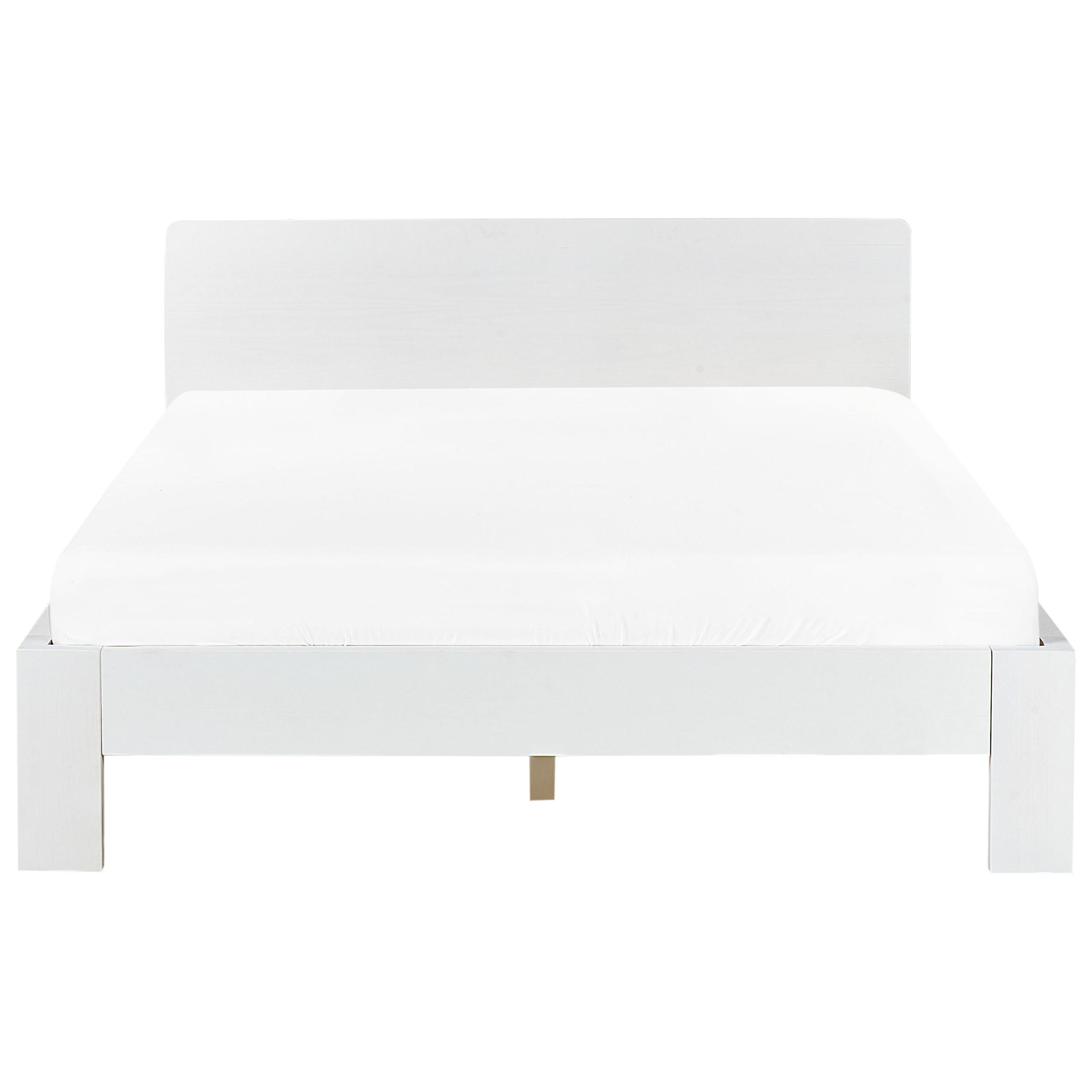 BETT mit Lattenrost 140x200 cm Weiß Royan - Weiß, Holz (140/200cm) - Beliani