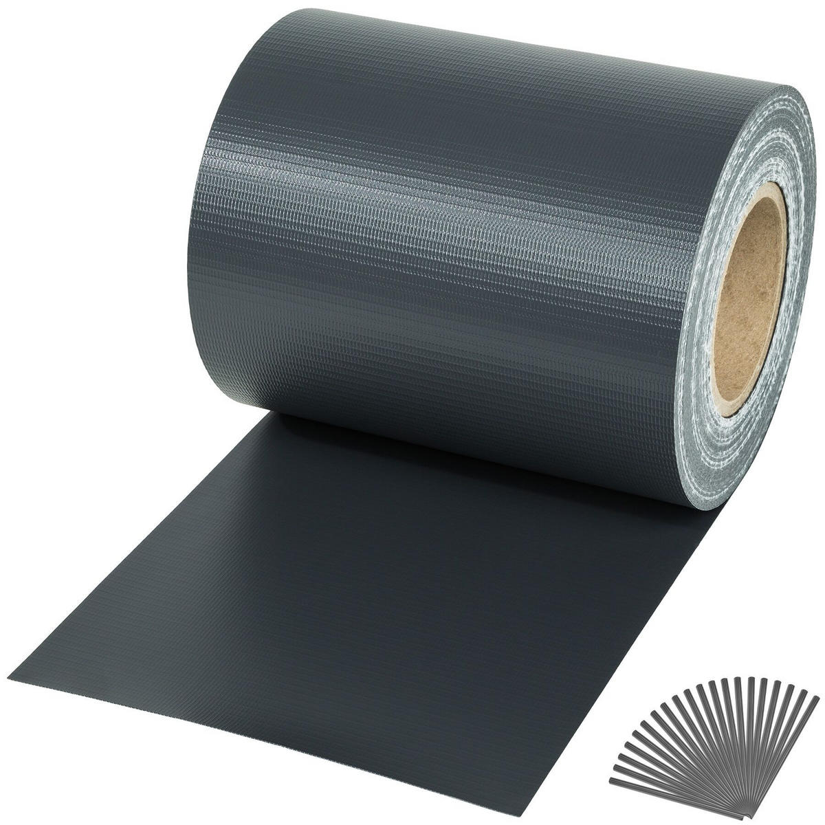 SICHTSCHUTZSTREIFEN ,leichte Montage, inklusive Befestigungsclips,anthrazit - Anthrazit, Kunststoff (7000/19cm) - tectake