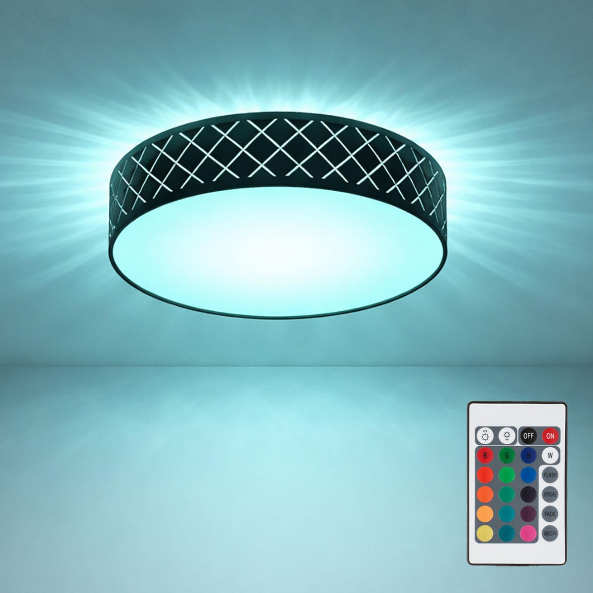 LED DECKENLEUCHTE Metall Schwarz Gold - Schwarz, Metall (38/38/10cm) - Globo Lighting