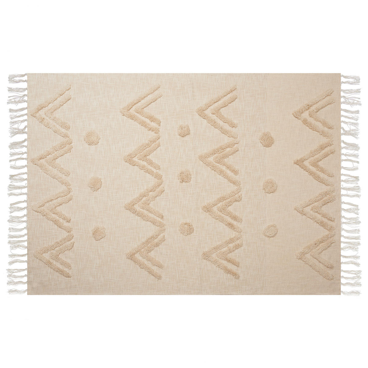 DECKE Beige Fatehpur 130/180 cm - Beige, Naturmaterialen/Textil (130/180cm) - Beliani