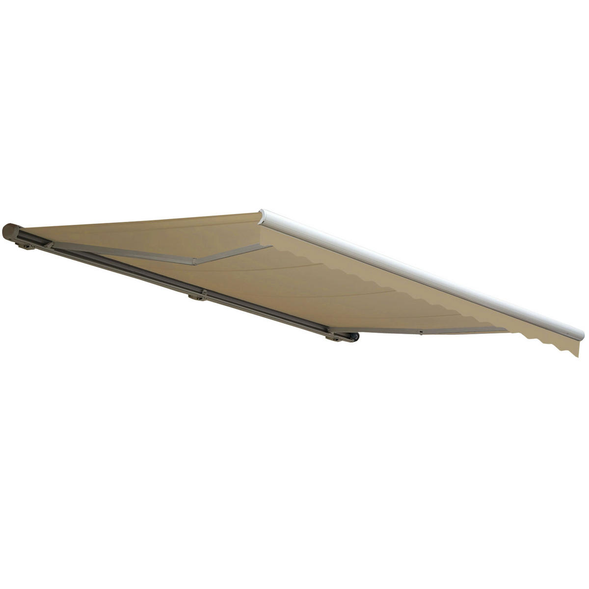 KASSETTEN-MARKISE MIT VOLANT Cremeweiß - Weiß, Textil (450/23/300cm) - MCW