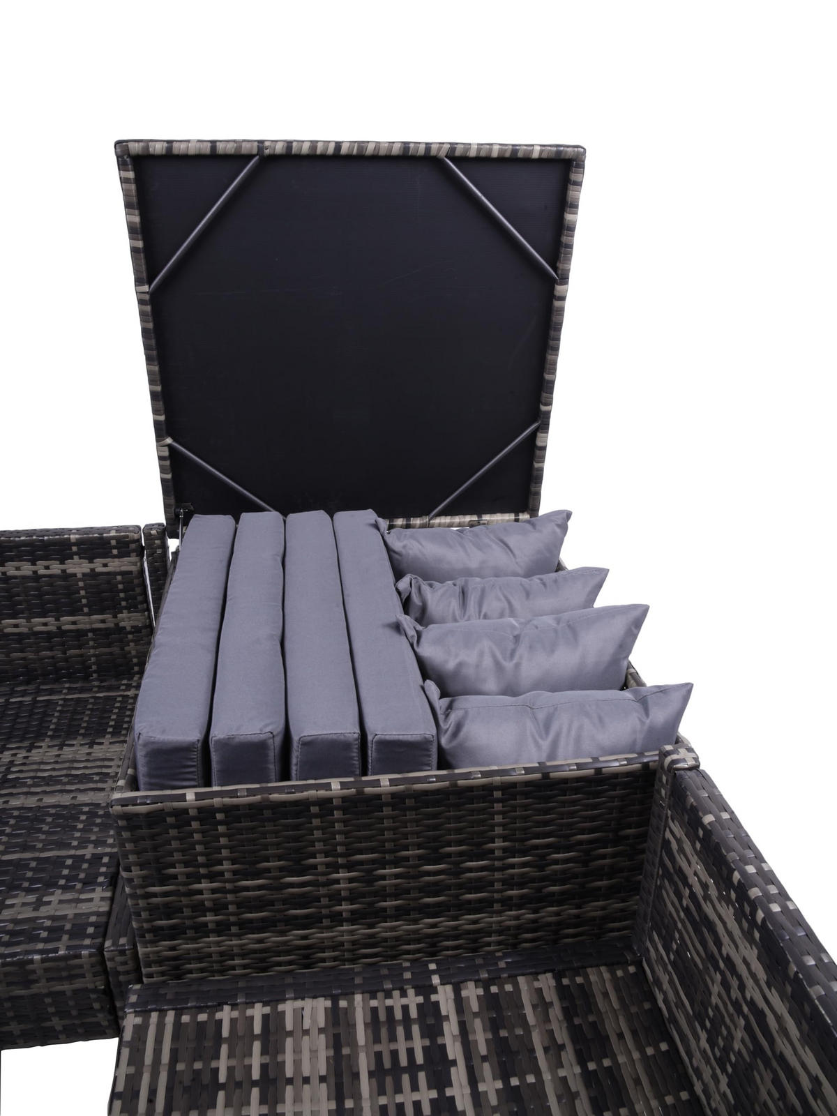 GARTENLOUNGESET Linz Gartenmöbel - Schwarz, Kunststoff - DELUKE