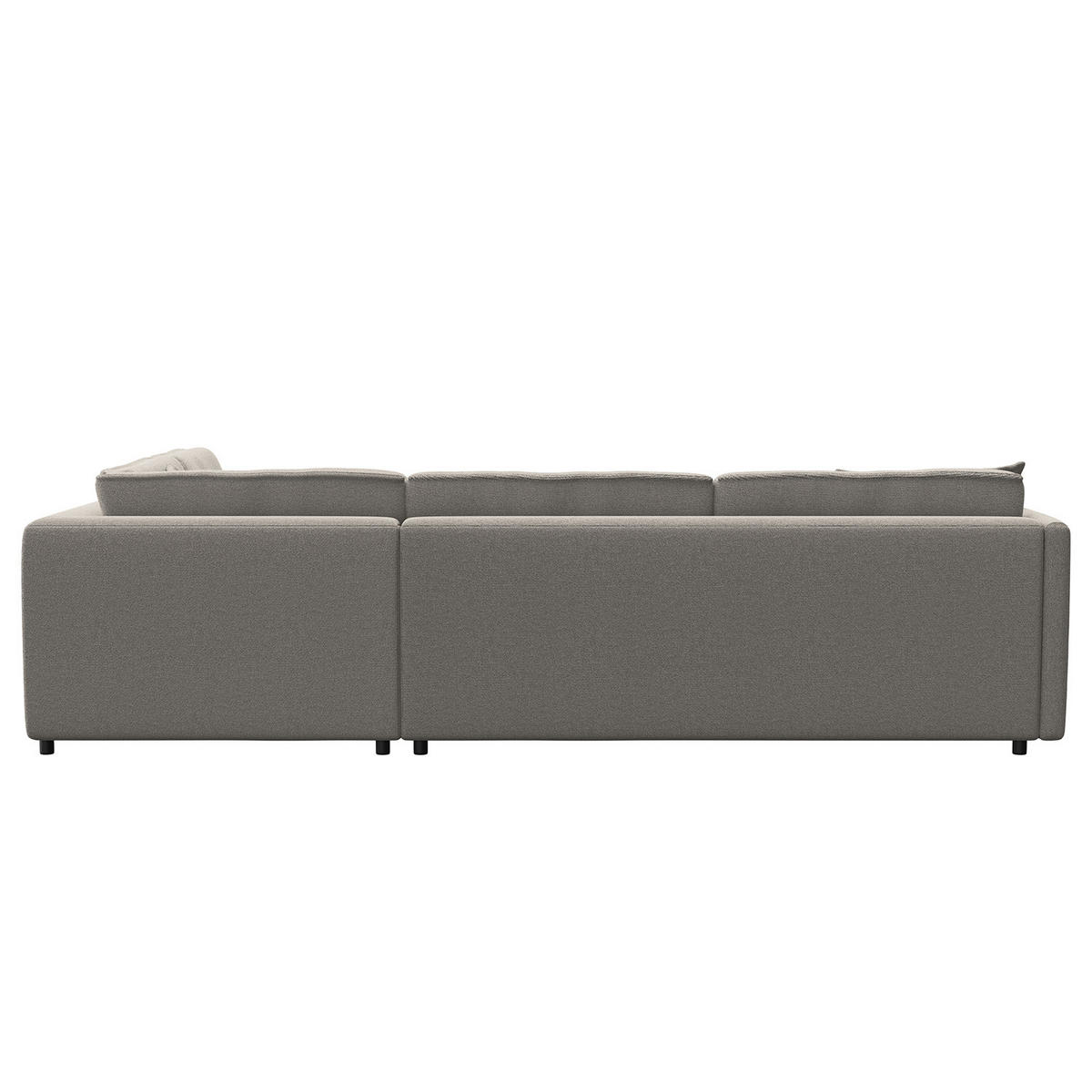 ECKSOFA mit Ottomane - Schwarz/Grau, Kunststoff/Textil (328/272cm) - home24