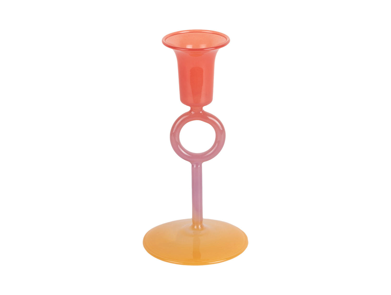 KERZENHALTER Anillo Vivo Mehrfarbig 7.5/7.5/15 cm - Multicolor, Glas (7.5/15/7.5cm) - Present Time