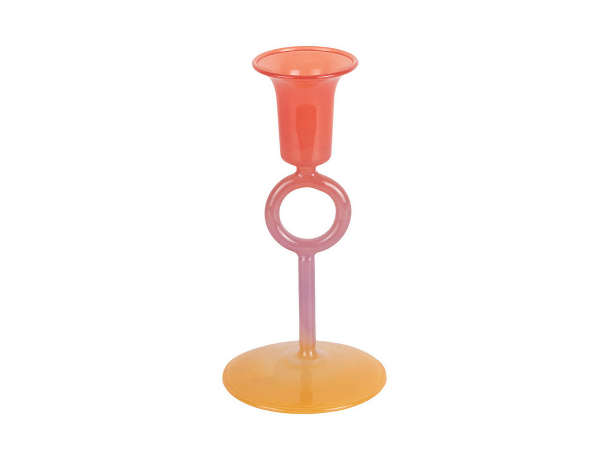 KERZENHALTER Anillo Vivo Mehrfarbig 7.5/7.5/15 cm - Multicolor, Glas (7.5/15/7.5cm) - Present Time