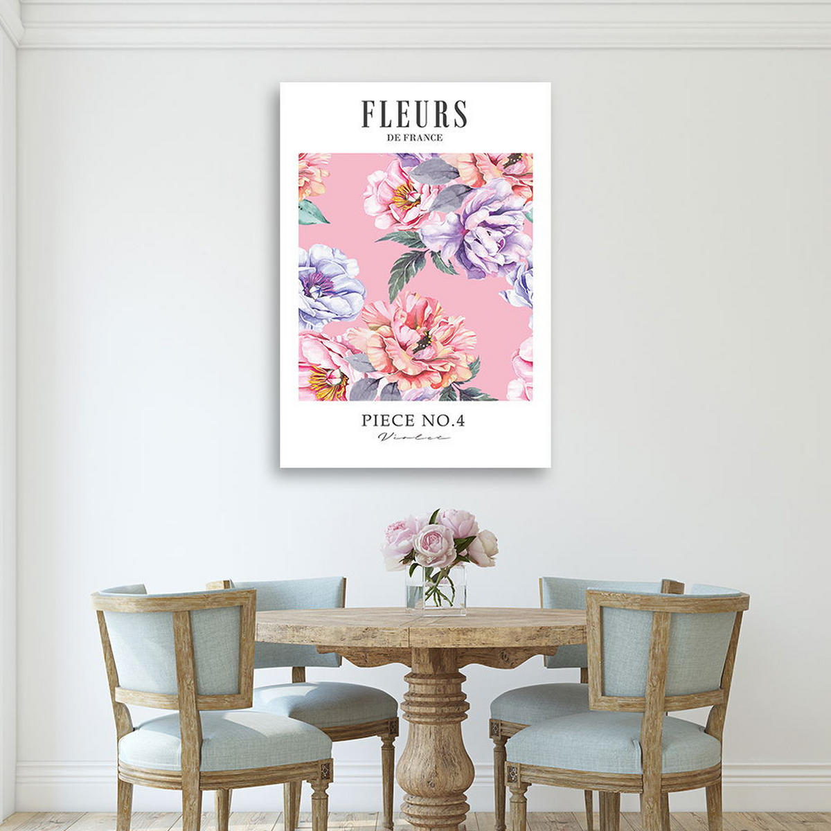 KUNSTDRUCK Rosa 80/120 cm - Pink, Textil (80/120cm) - KUNSTLOFT
