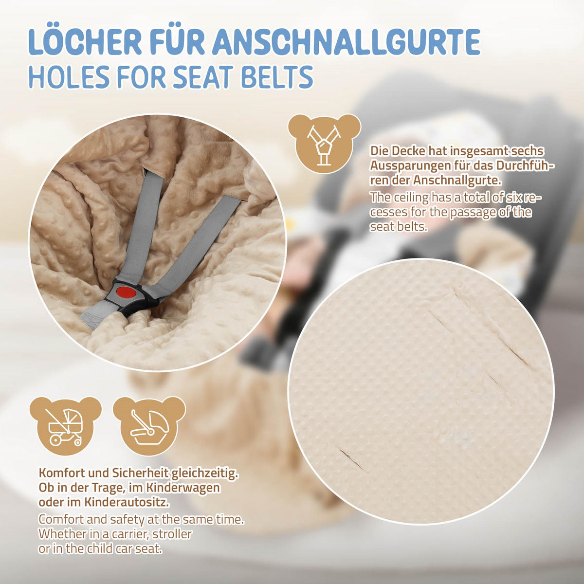 EINSCHLAGDECKE - Beige, Textil (84/84cm) - Joyz