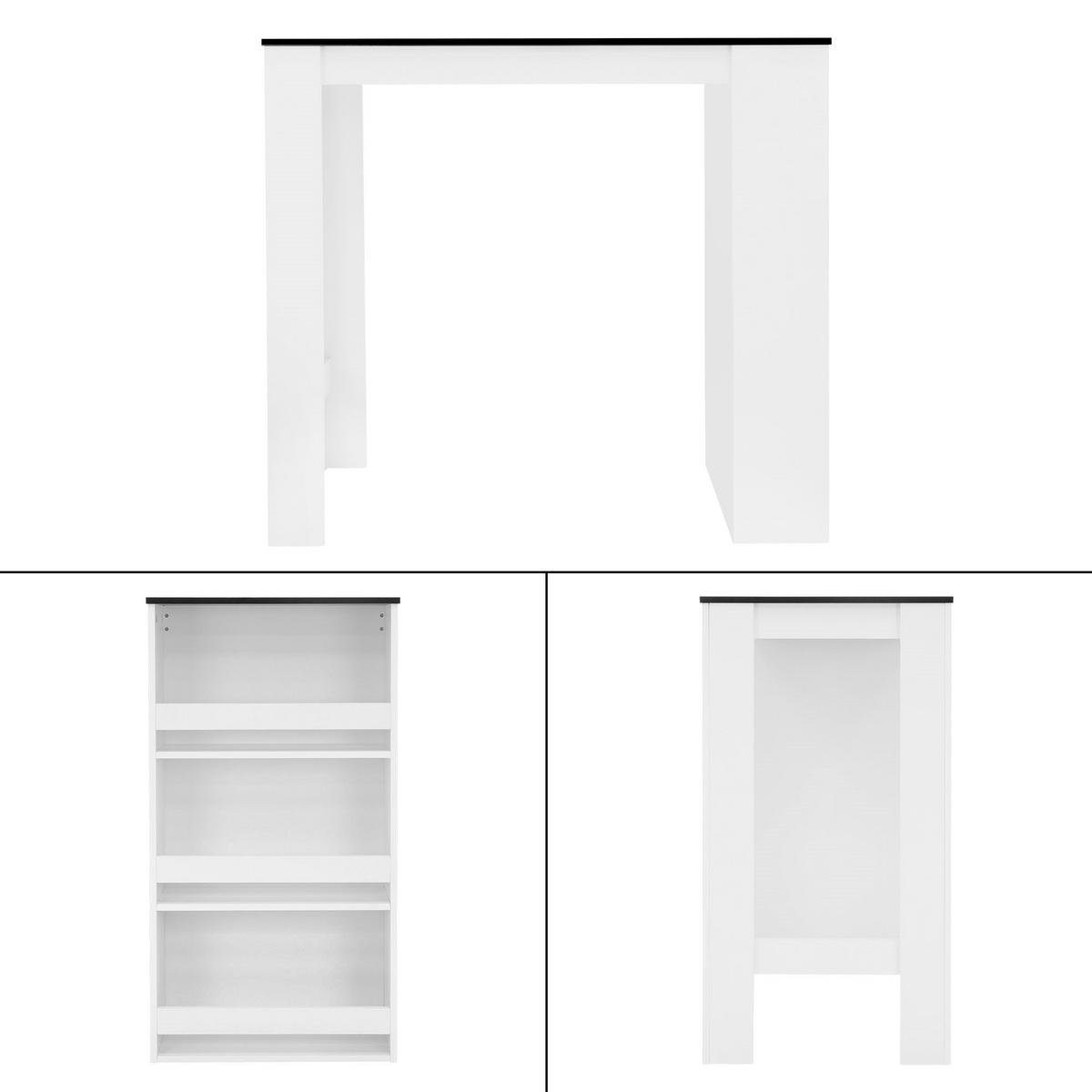 BARTISCH Regal rechteckig Weiß /Anthrazit 117/106/57 cm - Anthrazit, Holzwerkstoff (117/57/106cm) - ML-DESIGN