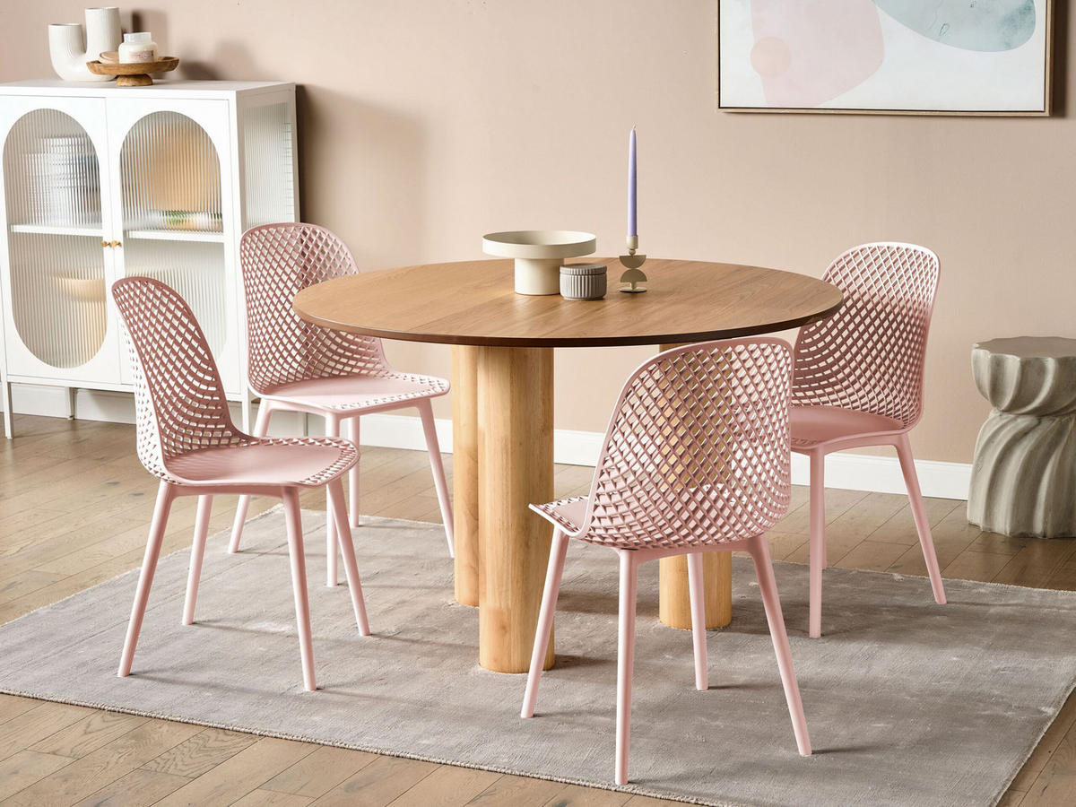 STUHL 4er-Set Kunststoff Rosa Emory - Pink, Kunststoff (45/81/52cm) - Beliani