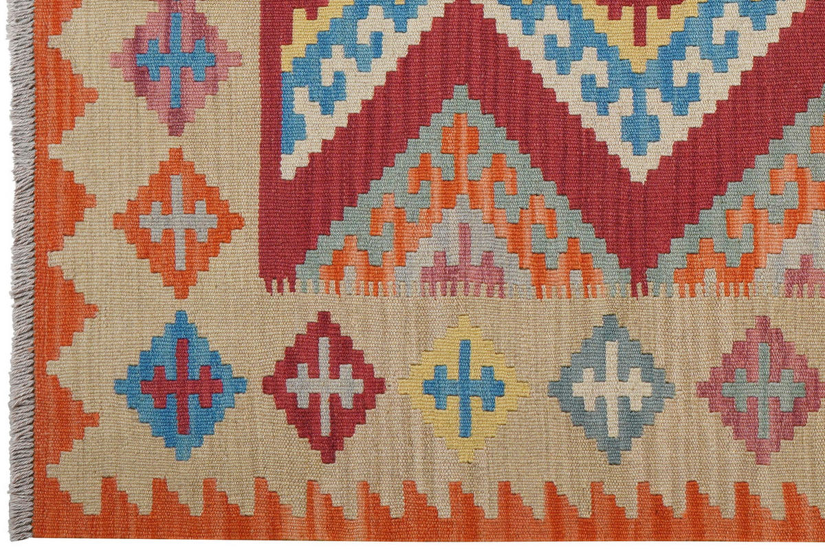 HANDWEBTEPPICH Kelim Gashgai Rot 179/124 cm Schurwolle - Rot, Textil (124/179cm) - Looma