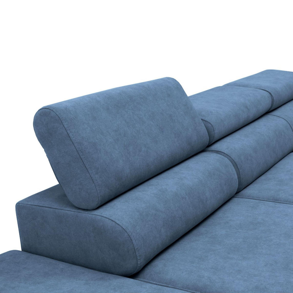 ECKSOFA JAZZ L Links mit Schlaffunktion 127x216 Velours Blau - Blau/Schwarz, Holz/Textil (285/237cm) - Muffo