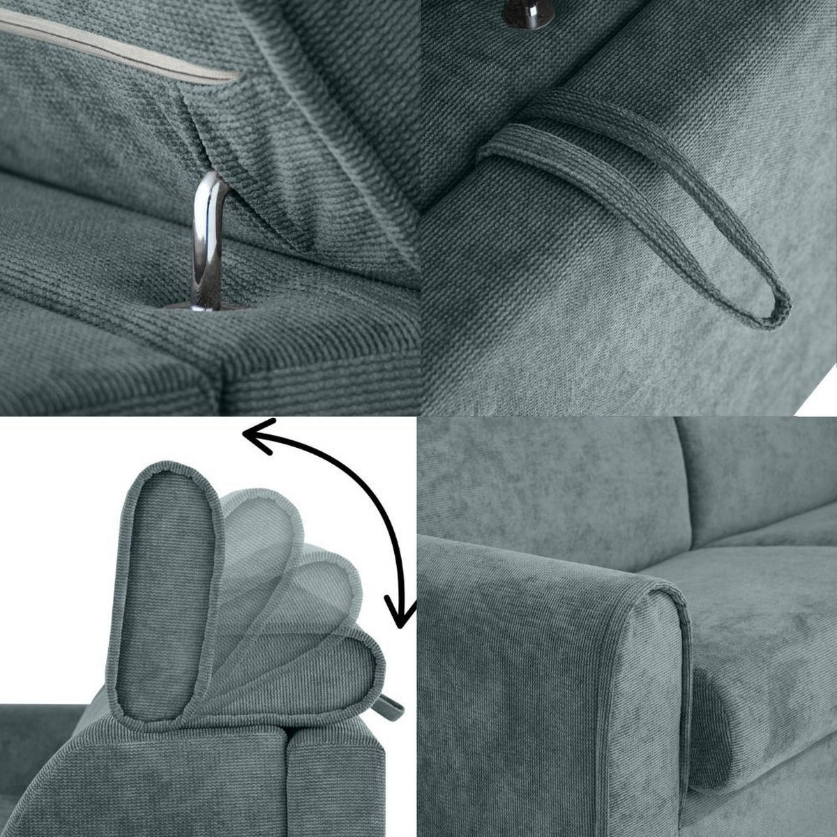 SCHLAFSOFA Pavarti mit italienischem Gestell, 160x195, Hellblau - Schwarz/Hellblau, Holzwerkstoff/Textil (214/88/100cm) - Beautysofa