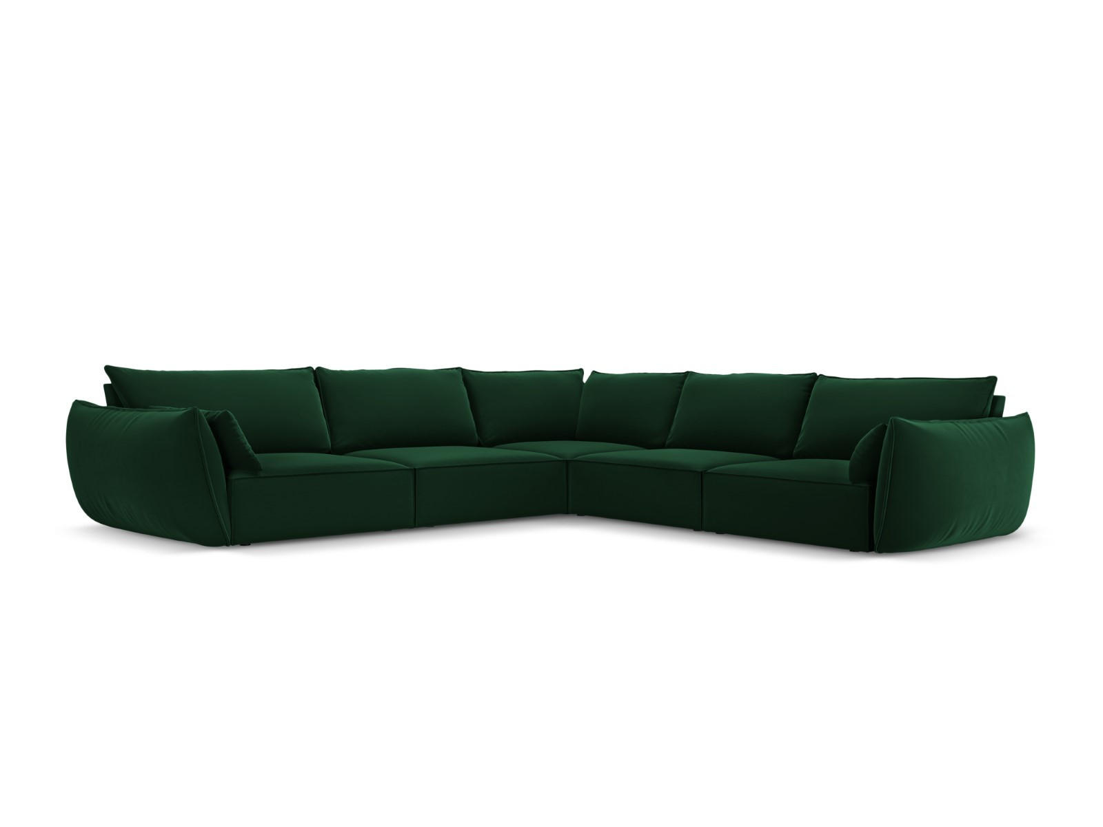 WENDBARES-ECKSOFA Kaelle aus Samt flaschengrün 7 Sitzplätze - Dunkelgrün, Textil (286/286cm) - Micadoni