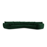 WENDBARES-ECKSOFA Kaelle aus Samt flaschengrün 7 Sitzplätze - Dunkelgrün, Textil (286/286cm) - Micadoni