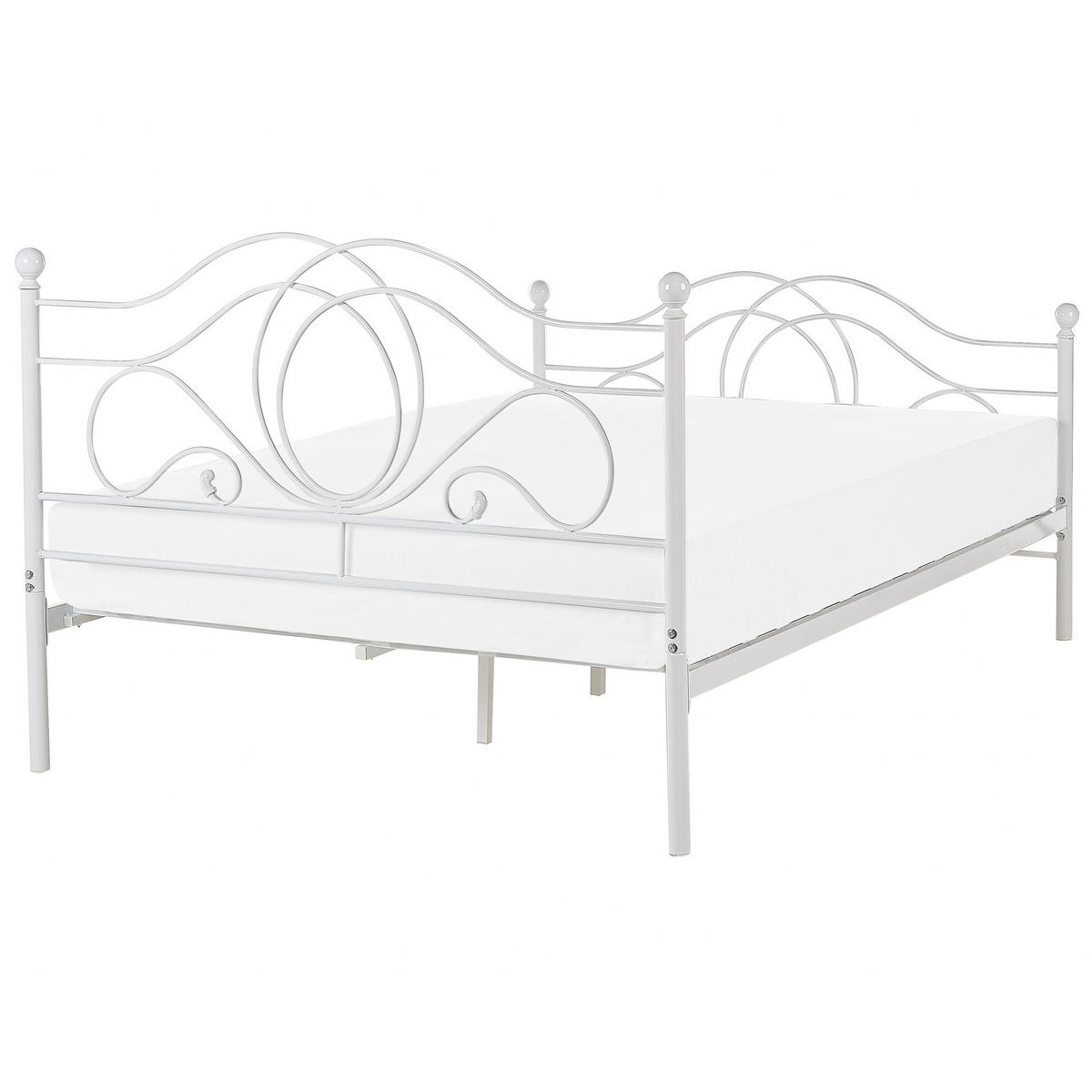 METALLBETT 140/200 cm Weiß Lyra - Weiß, Metall (140/200cm) - Beliani