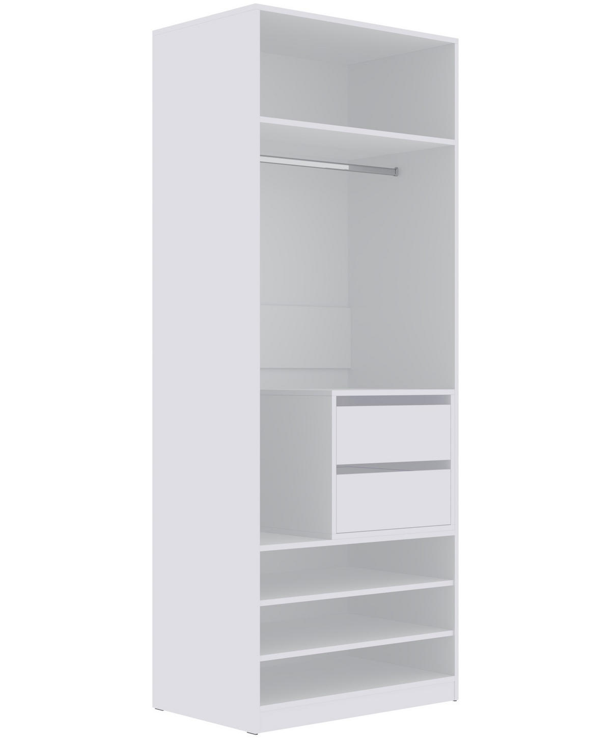 OFFENER-KLEIDERSCHRANK TRES 14B Weiß 80/206/51 cm - Weiß, Holzwerkstoff (80/206/51cm) - Marmex Möbel