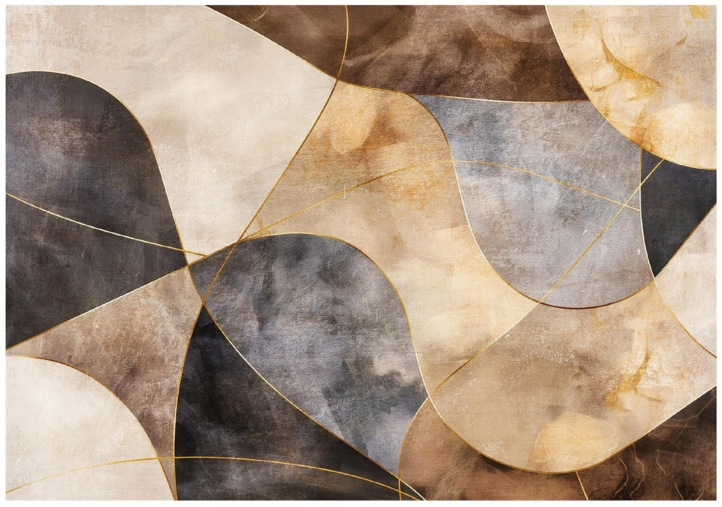 FOTOTAPETE Art Deco Abstrakt Beige 416x254 cm - Multicolor, Textil (416/254cm) - Wallarena